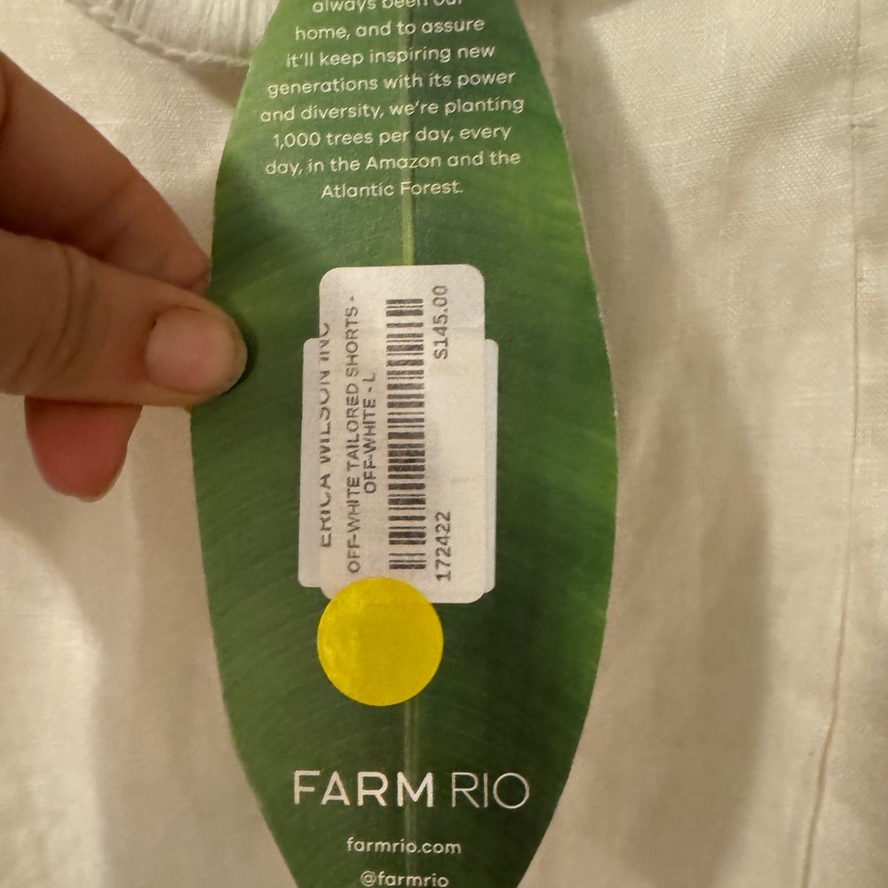 FARM Rio White High Waist Shorts - Picture 2 of 3